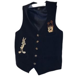 Navy Blue Warner Brothers Corduroy Vest